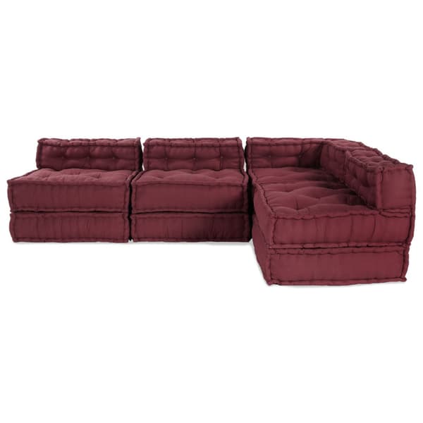 Modulsofa enhet 4 pcs Bordeaux Tyg
