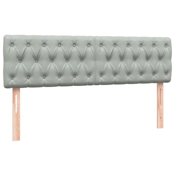 Ramsäng med madrass ljusgrå 160x210 cm sammet