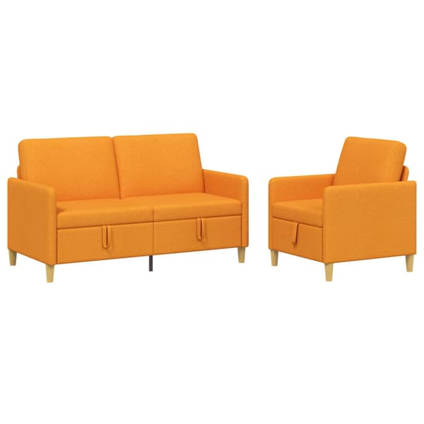 Soffgrupp med förvaring 2 pcs Mörkgul Polyester