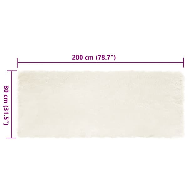 Fuskfäll matta TAFALLA Vit 80 x 200 cm Polyester