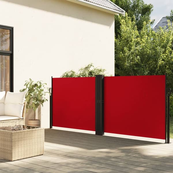 Infällbar sidomarkis röd 120x1000 cm