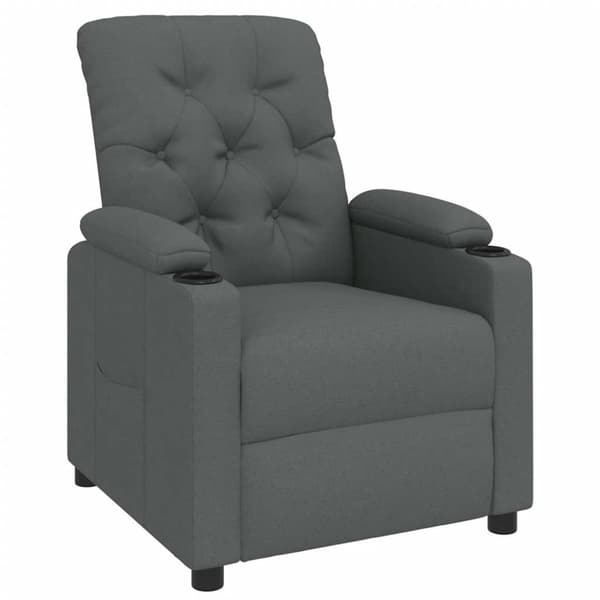 Reclinerfåtölj mörkgrå tyg