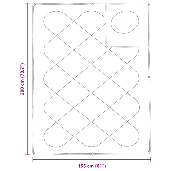 2-i-1 Duntäcke Vit 200 x 155 x 10 cm Polyester