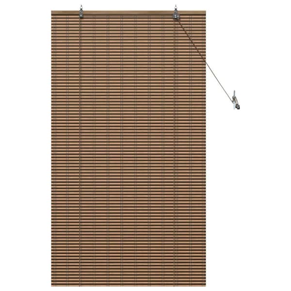 Rullgardin med gardiner Brun 90 x 160 cm Bambu