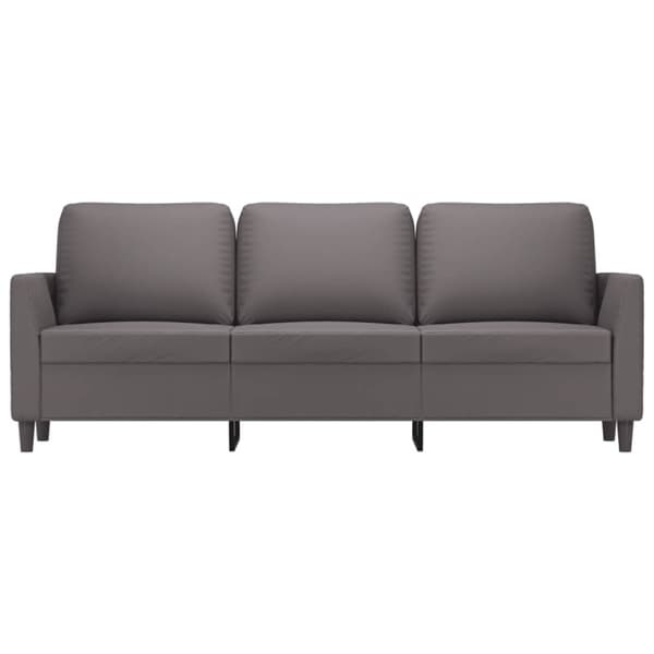 3-sitssoffa grå 180 cm konstläder