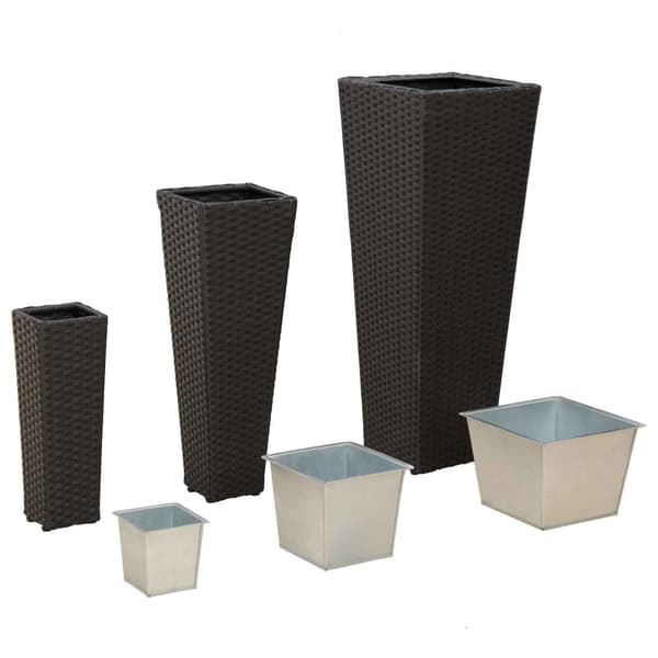 Utomhusset 3 pcs Svart Metall