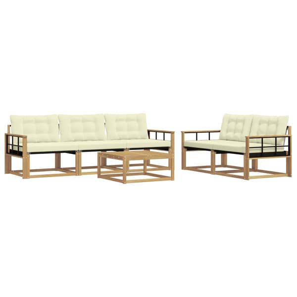 Utomhussoffset 6 pcs Vit och grädde 79 x 79 x 37 cm