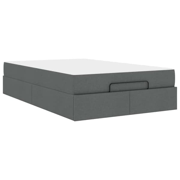 Sängram med madrass 2 pcs Dämpad Grå tyg