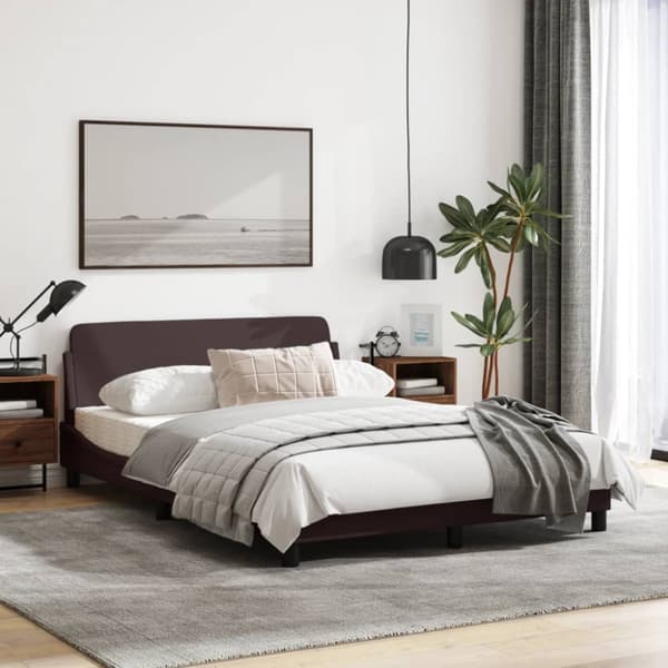 Bed Frame "Dover" Dark Brown 120x200 cm Fabric