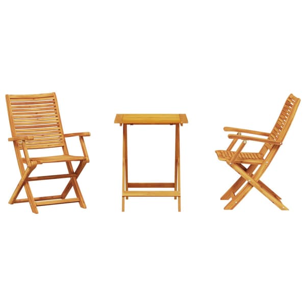 Fällbart bistroset 3 pcs Brun Massivt Akaciaträ