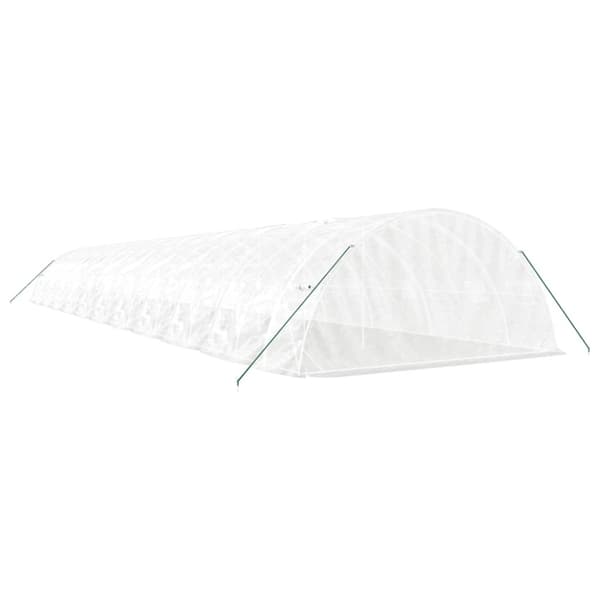 Växthus med stålram vit 110 m² 22x5x2,3 m