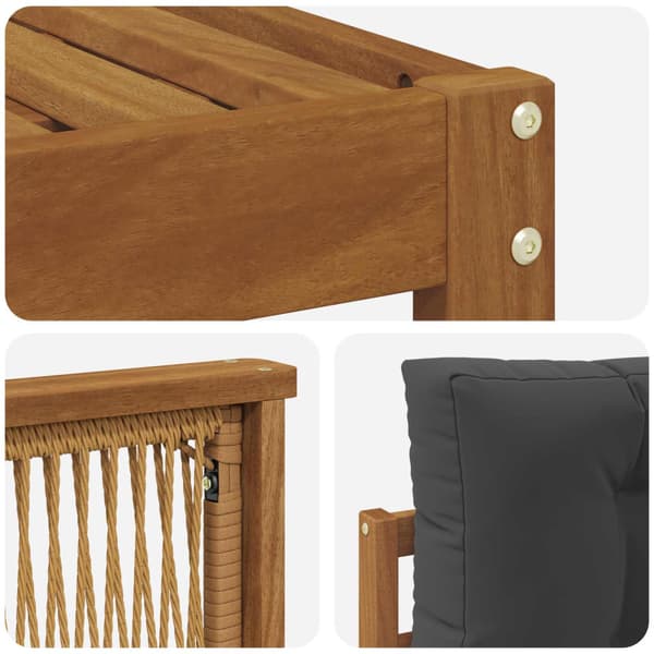 Utomhussoffset med kudde 8 pcs Naturlig och Antracit