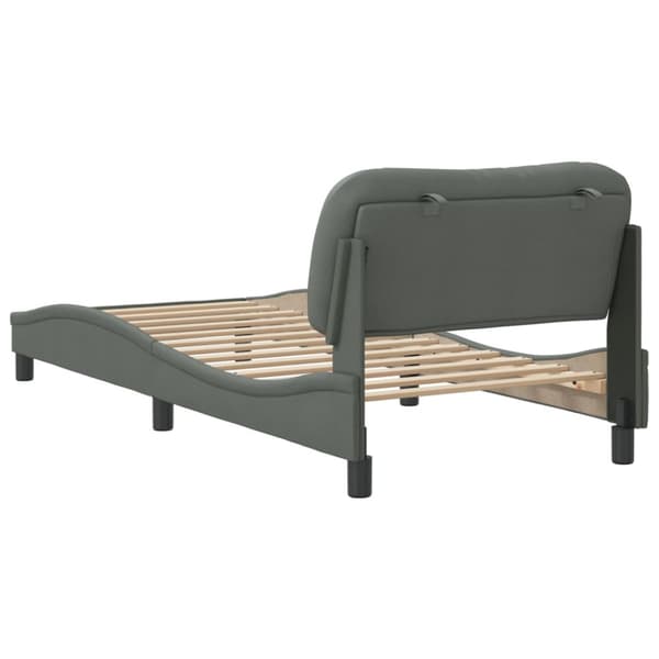Bed Frame without Mattress "Hvar" Dark Grey 80x200 cm Fabric
