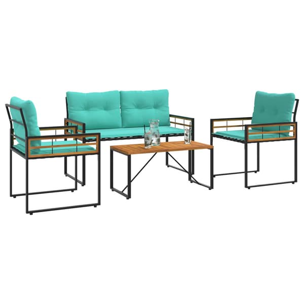 Utemöbelset med kudde 4 pcs Turkos