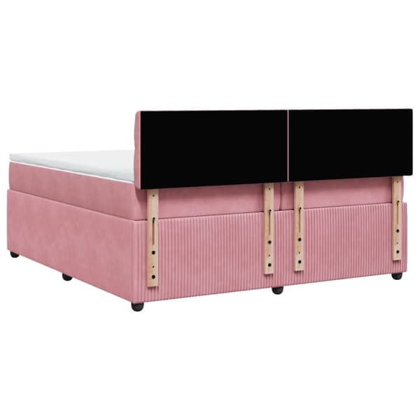 Ramsäng med madrass rosa 200x200 cm sammet