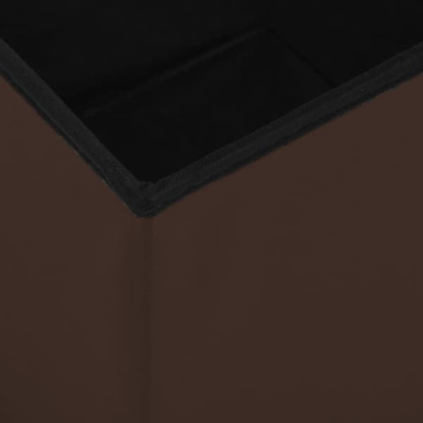 Hopfällbara förvaringspallar 2 st brun PVC
