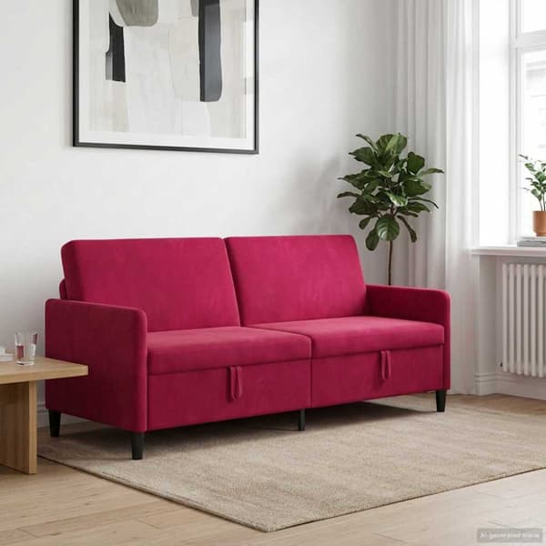 Soffa med förvaring Vinröd 192 x 78 x 87 cm Polyester