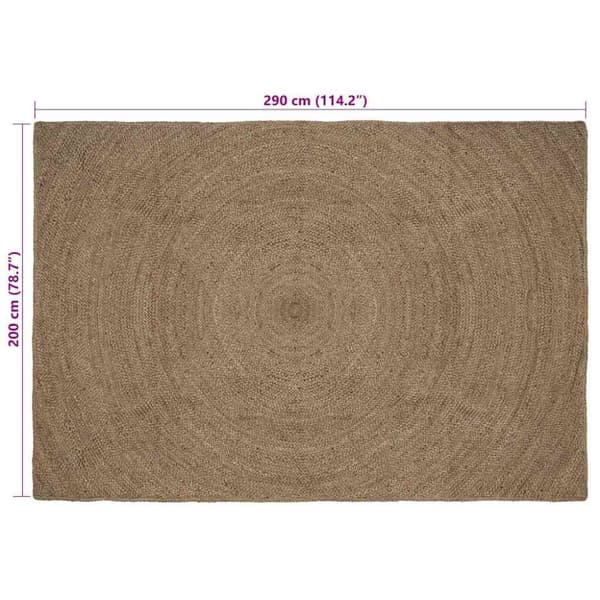 Områdesmattor Rektangulär Grå 200 x 290 cm Jute
