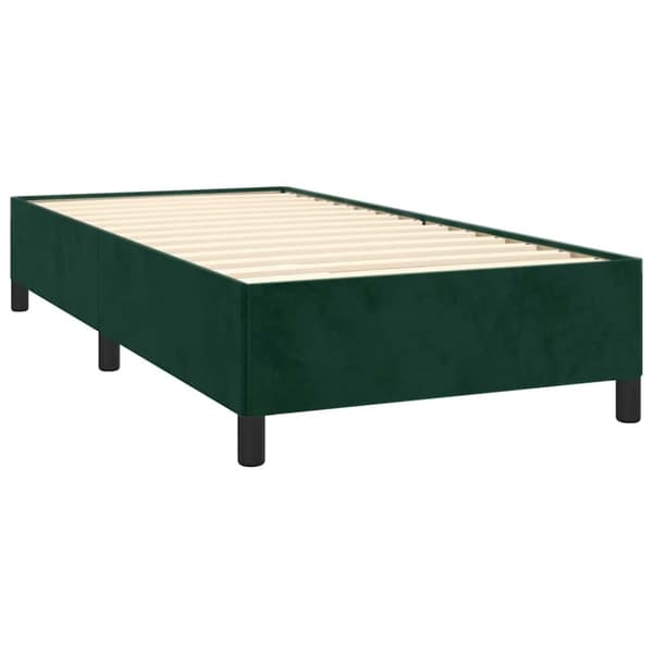 Ramsäng med madrass mörkgrön 80x200 cm sammet