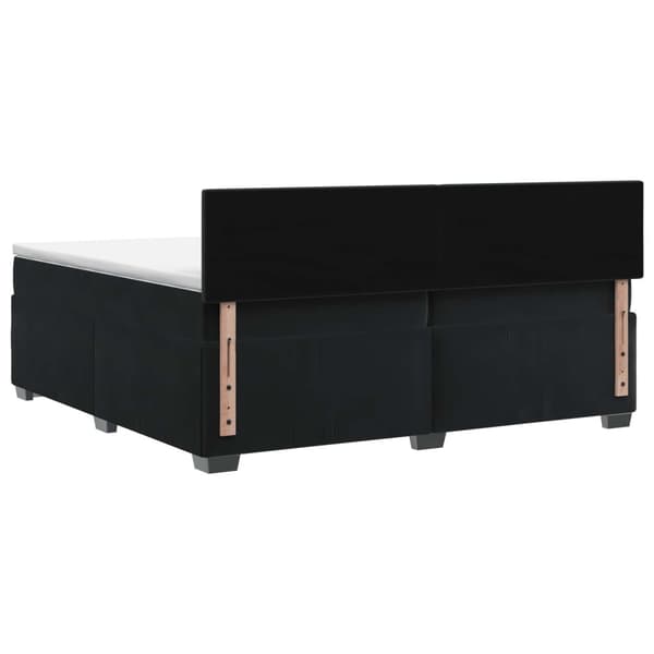 Boxspring säng med madrass och LED Svart 200 x 200 cm Sammet
