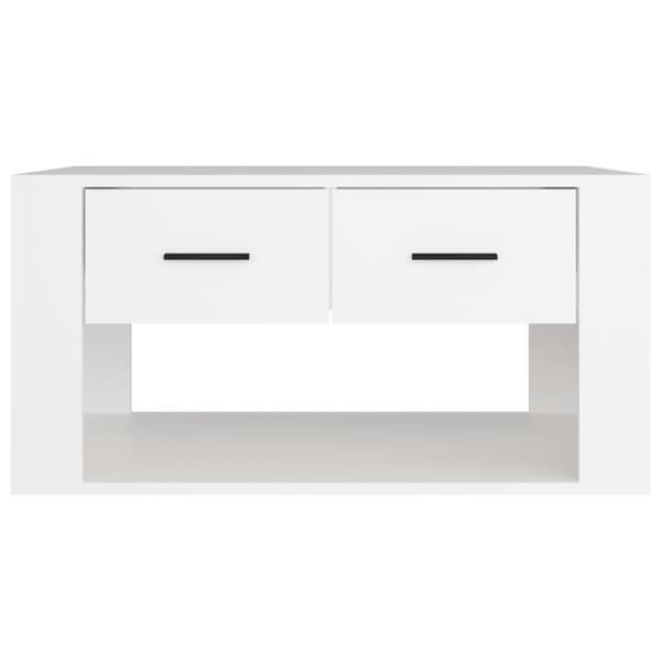 Soffbord vit 80x50x40 cm konstruerat trä
