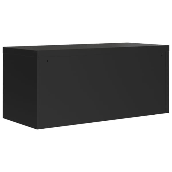 Dokumentskåp svart 90x40x110 cm stål