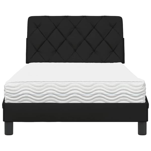 Bed with Mattress Black 100x200 cm Fabric