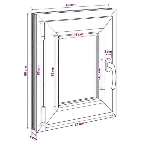 Källarfönster RISOR 40 x 60 cm PVC och glas
