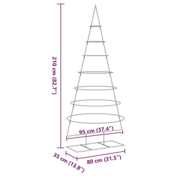 Julgran i metall svart 210 cm