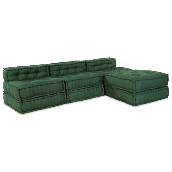 Modulsofa enhet 4 pcs Grön Tyg