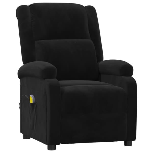 Massagefåtölj svart sammet