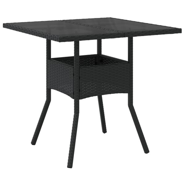 Trädgårdsmöbelset 5 pcs Svart konstrotting