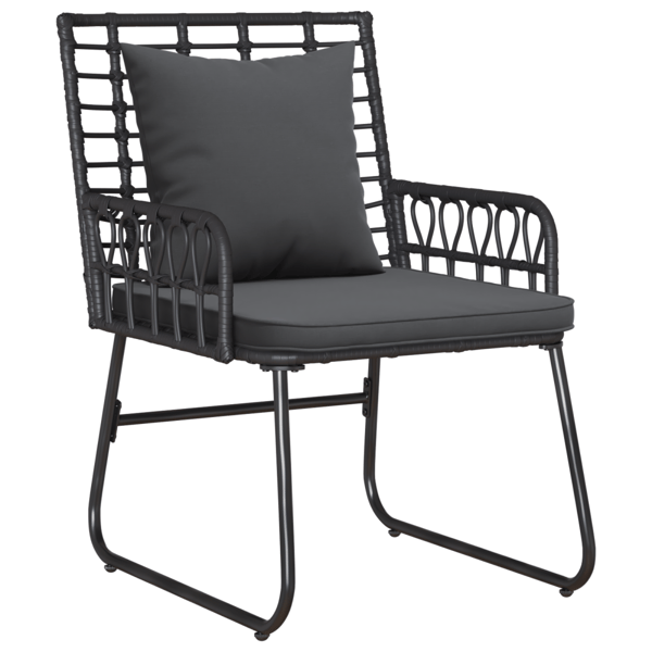 Trädgårdsmöbelset 3 pcs Svart och Anthracit konstrotting
