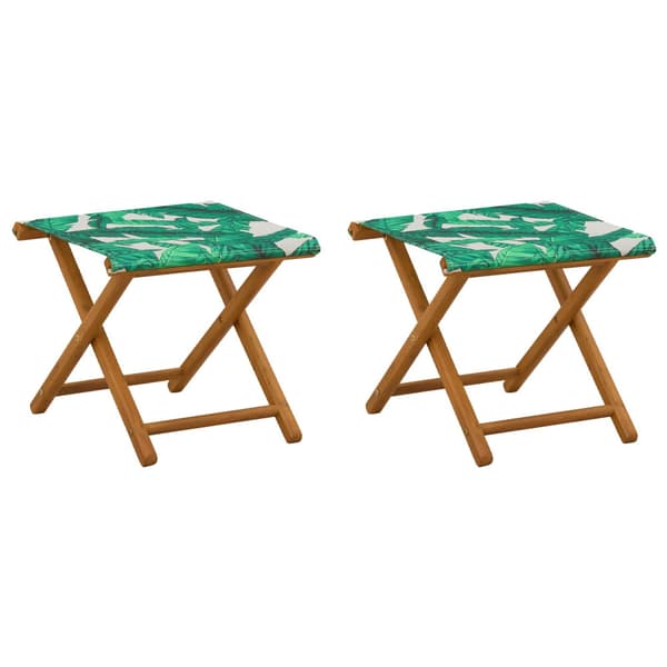 Deck Chair 2 pcs Massiv Eukalyptus Trä Bladmönster