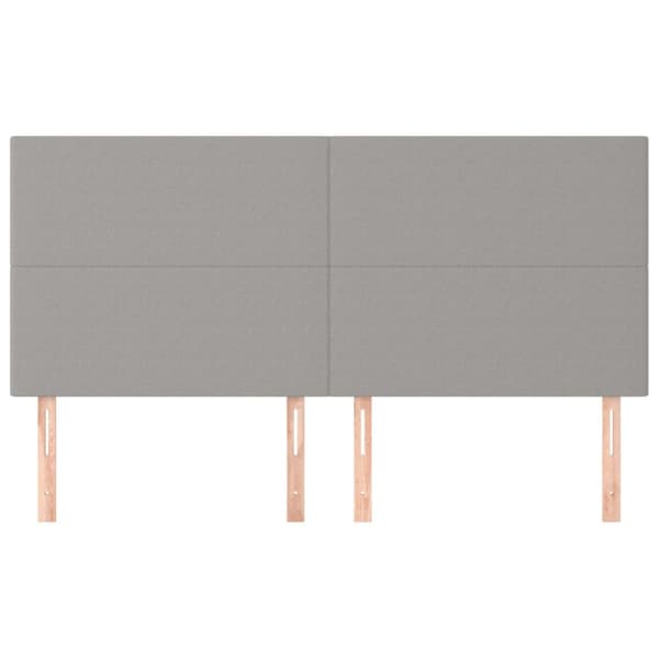 Sänggavel ljusgrå 180x5x118/128 cm tyg