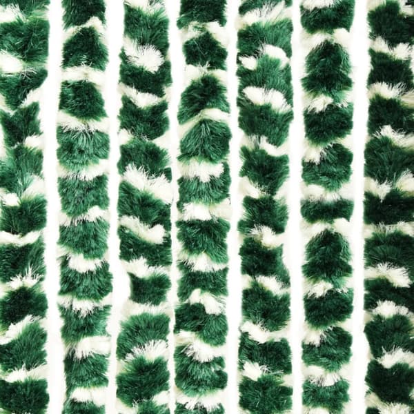 Insektsdraperi grön och vit 56x185 cm chenille