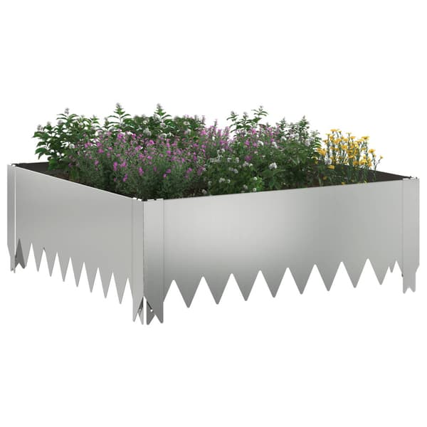 Kant för gräsmatta 60 x 60 x 20 cm Stål Silver