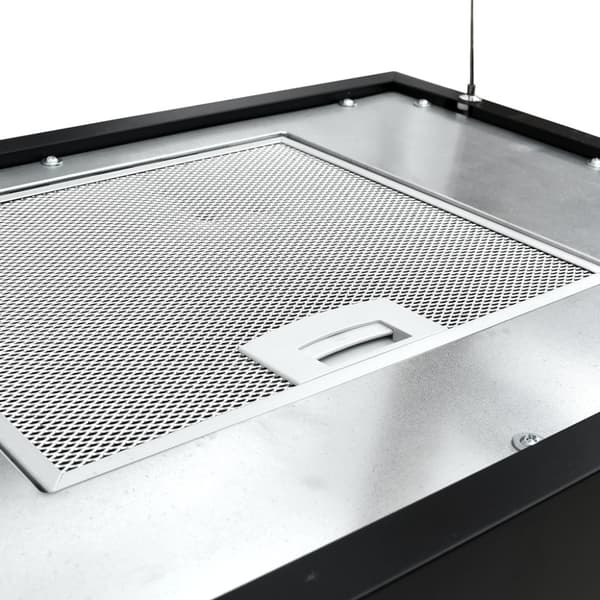 Hängande köksfläkt touchsensor LCD 55 cm pulverlackerat stål