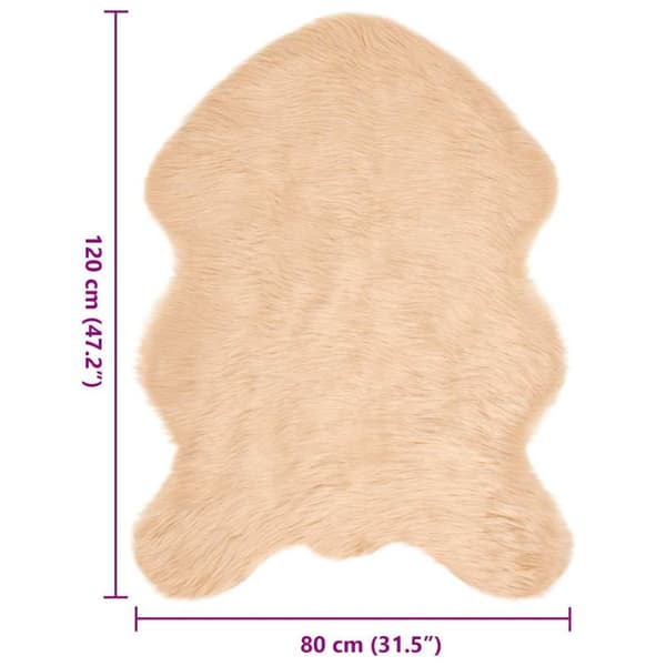 Fuskfäll matta TAFALLA Beige 80 x 120 cm Polyester