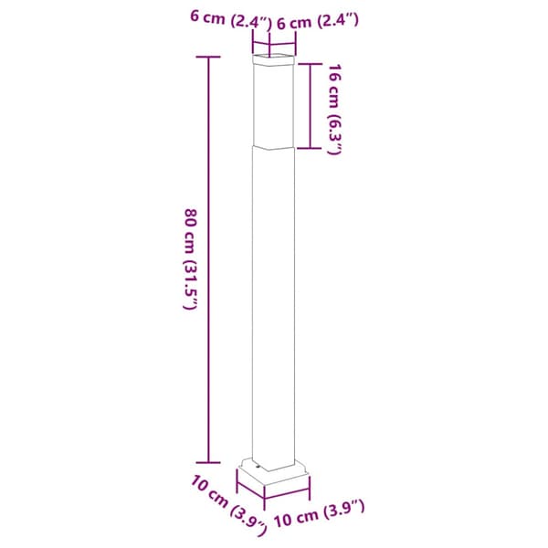 Pollare 80 cm svart IP44