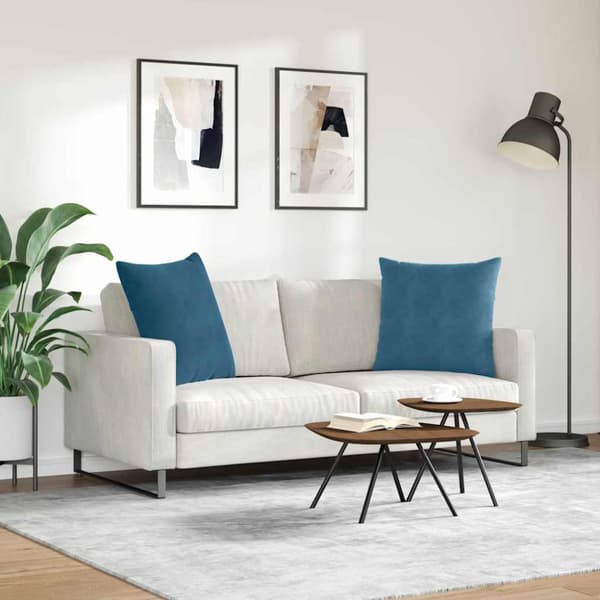 Sofakuddar 2 pcs Blå 80 x 80 cm Kordread tyg