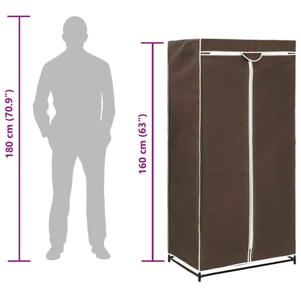 Garderob brun 75x50x160 cm