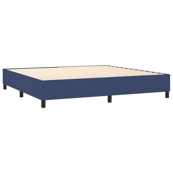 Boxspring-sängram blå 200x200 cm tyg