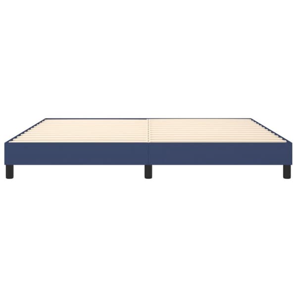 Boxspring-sängram blå 200x200 cm tyg