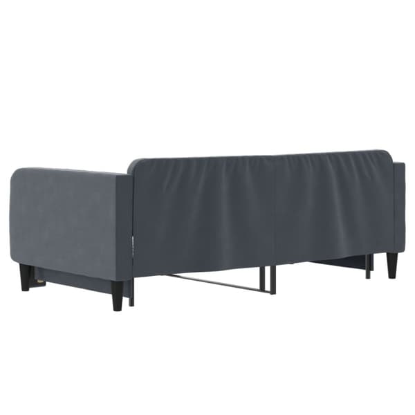 Dagbädd utdragbar mörkgrå 90x190 cm sammet