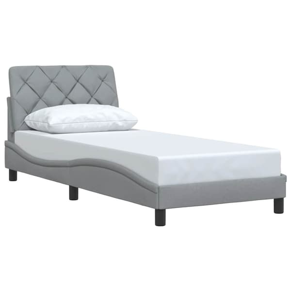 Bed Frame without Mattress Light Grey 90x190 cm Fabric