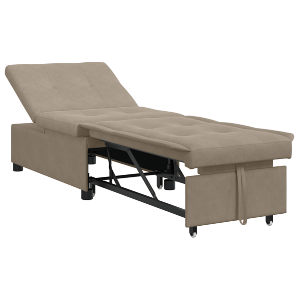 Pull Out Sofa Bed Taupe 194 x 67 x 82 cm Mikrofiber