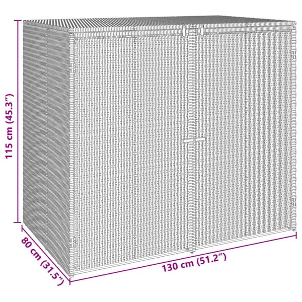 Avfallshink Box 2 pcs Grå 65 x 80 x 115 cm polyeten