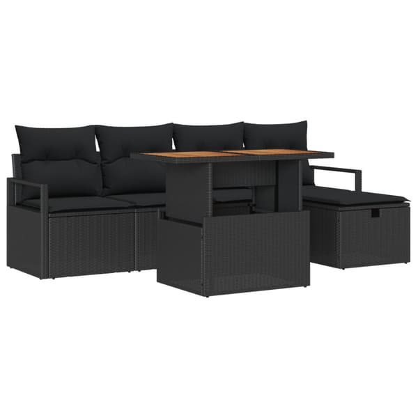 Trädgårdsoffset 6 pcs Svart konstrotting