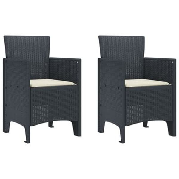 Trädgårdsmöbelset 3 pcs Antracit Polypropylen